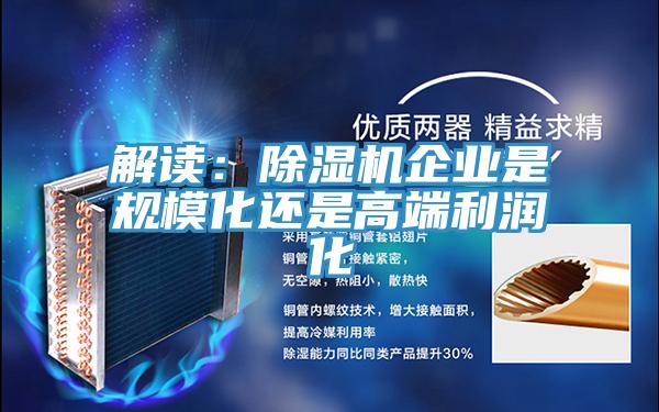 解讀:除濕機企業是規模化還是高端利潤化