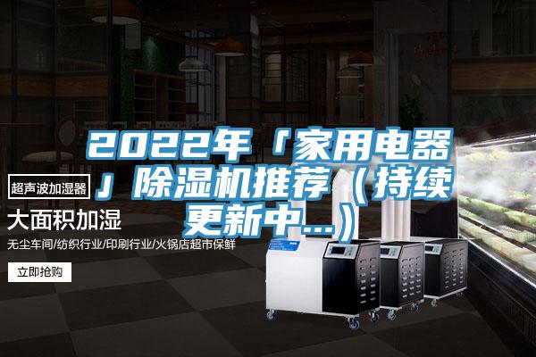 2022年「家用電器」除濕機推薦(持續更新中...)
