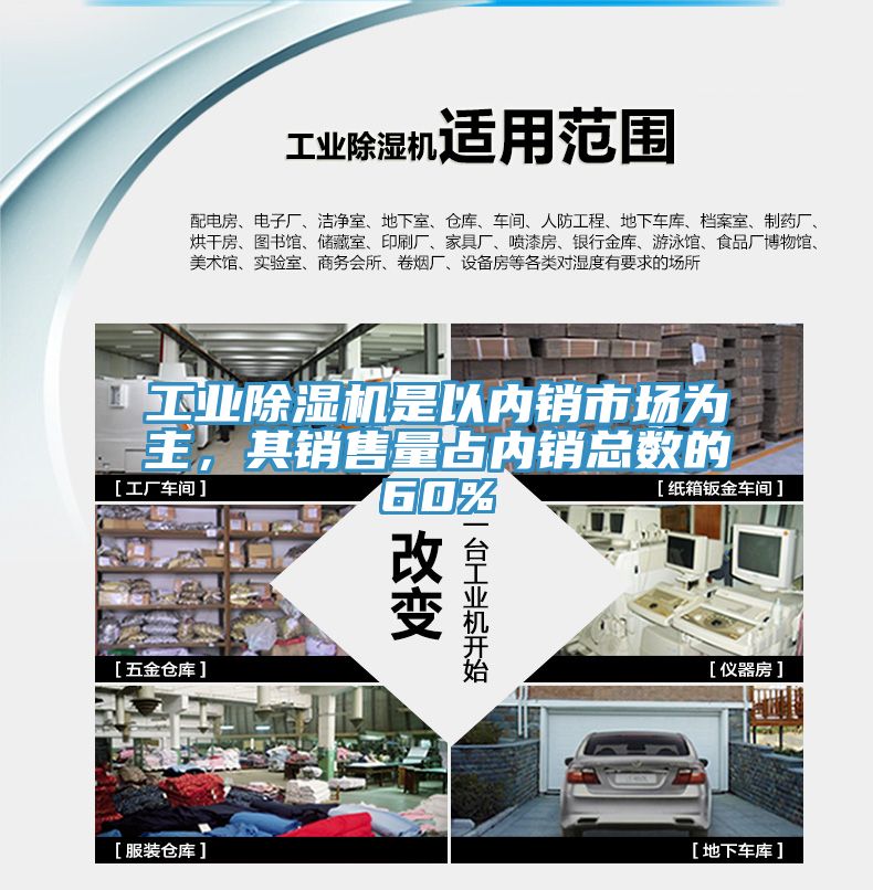 工業除濕機是以內銷市場為主,其銷售量占內銷總數的60%